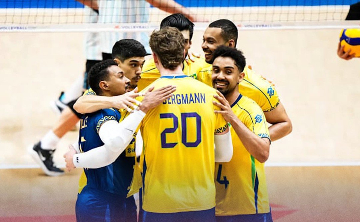 Brasil vence Argentina e mantém liderança na Liga das Nações masculina de vôlei