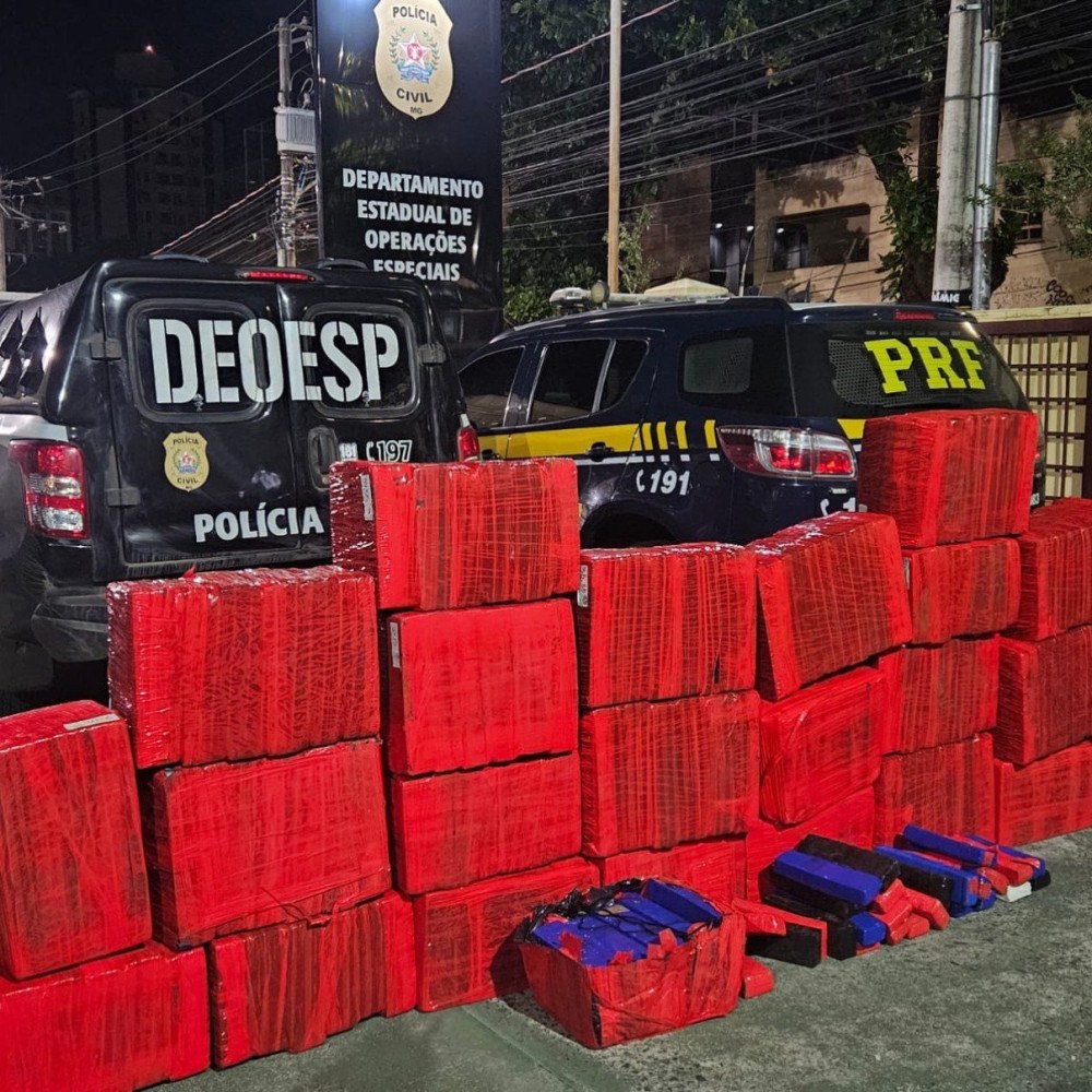 Quase 1 tonelada de maconha apreendida que veio do Paraná abasteceria BH